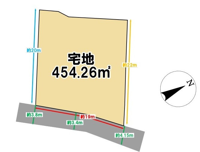 福岡市東区若宮一丁目　土地の土地図|地目：宅地
土地面積 454.26ｍ2（約137.41坪）の土地です！