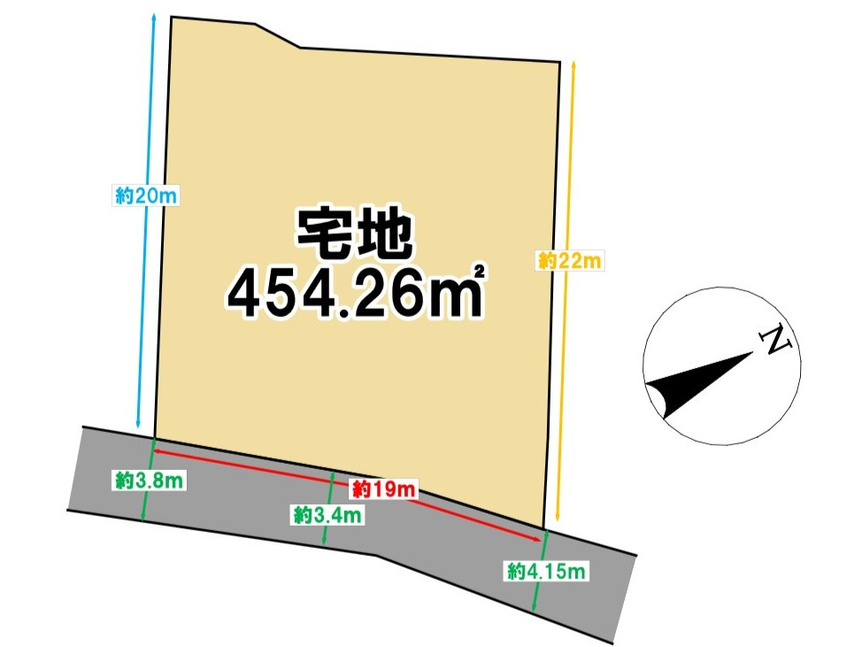 福岡市東区若宮一丁目　土地の外観|土地面積454.26ｍ2（約137.41坪）！現況は古家があります！