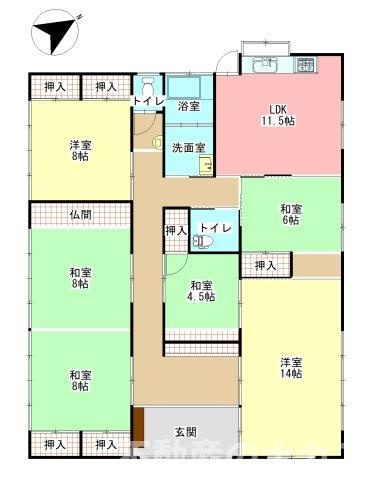 宇土市網津町の中古一戸建の間取り