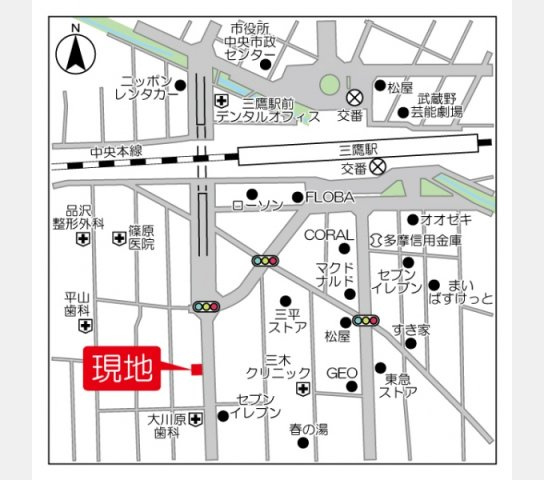 リーラ三鷹の地図