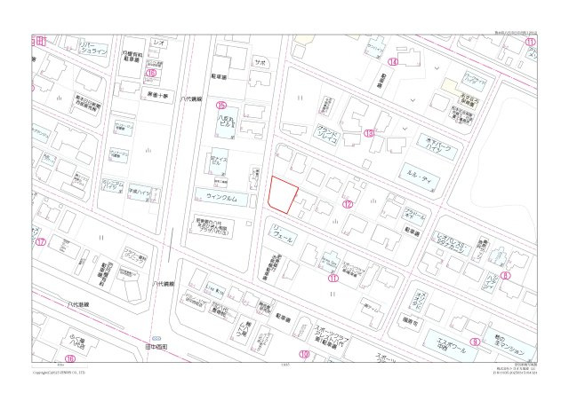 田中西町土地　1号地の地図