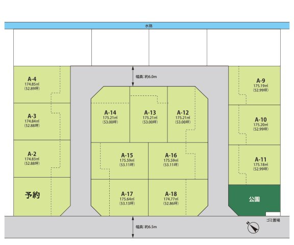 匝瑳市八日市場ロA区／建築条件付き土地の区画図
