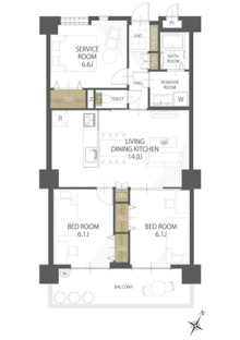 【間取り】女子大前サンシャイン第２ 