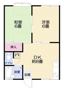 室内大変きれいな2DKです。