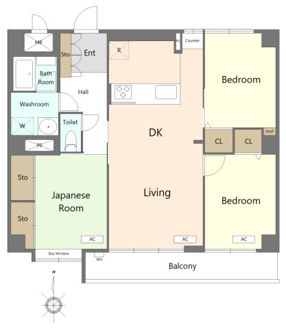 三旺マンション第二八事東の間取り