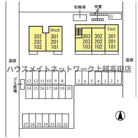 レジデンシィズ 東城 Eastの区画図|配置図