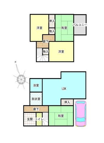 岩出市曽屋　中古戸建の間取り