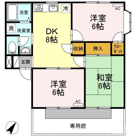 フォブール福岡の間取り