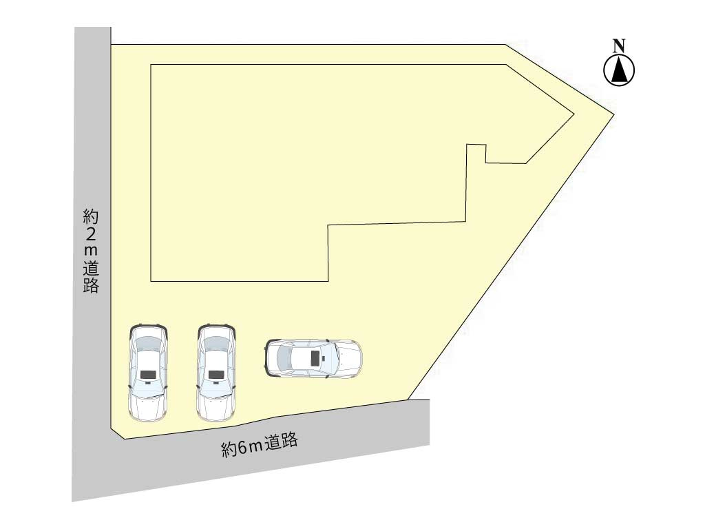 鈴鹿市岸岡町の区画図|駐車スペース3台