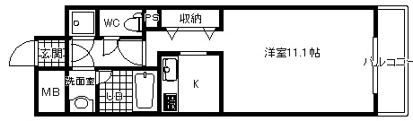 大阪市中央区安堂寺町２丁目の賃貸マンションの間取り
