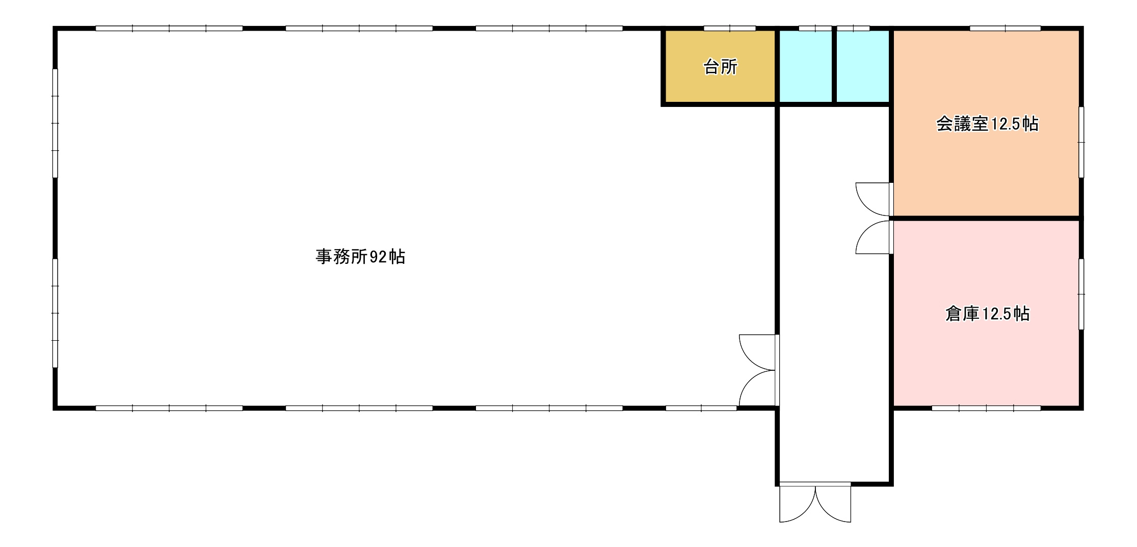 南箕輪村　貸事務所の間取り