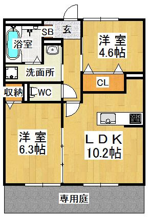 サンガーデン朝霧の間取り|※間取りが現況と異なる場合は現況を優先します※