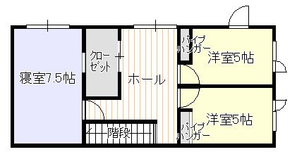 山形市みはらしの丘２丁目　中古住宅の間取り|たっぷり収納できるクローゼットが寝室隣りにあります。