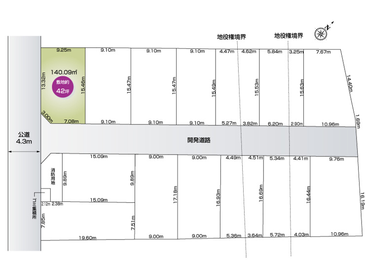 中丸７丁目　1号地　区画図