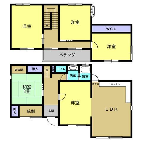 和歌山市毛見中古戸建の間取り