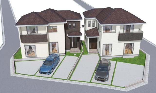 ハートフルタウン沖縄市美里　2号棟の外観パース|外観パース