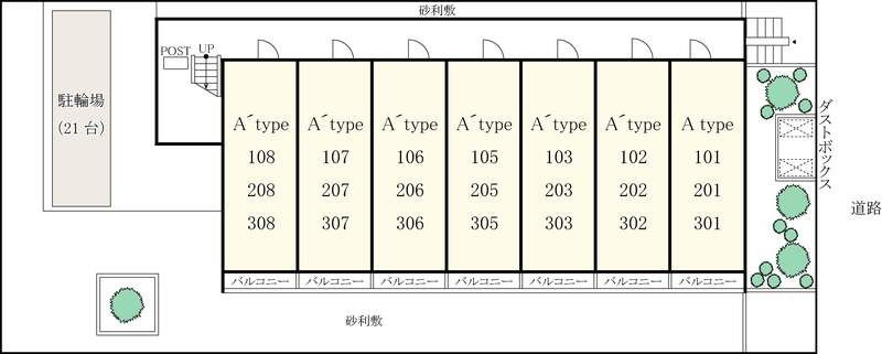 リブリ・ラヴィアンローズ・国立 の区画図