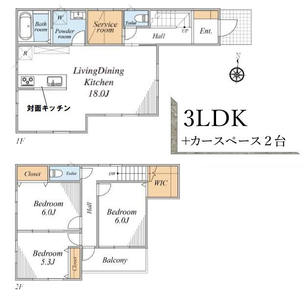 北葛飾郡松伏町　　松伏　　中古戸建の間取り|間取図です