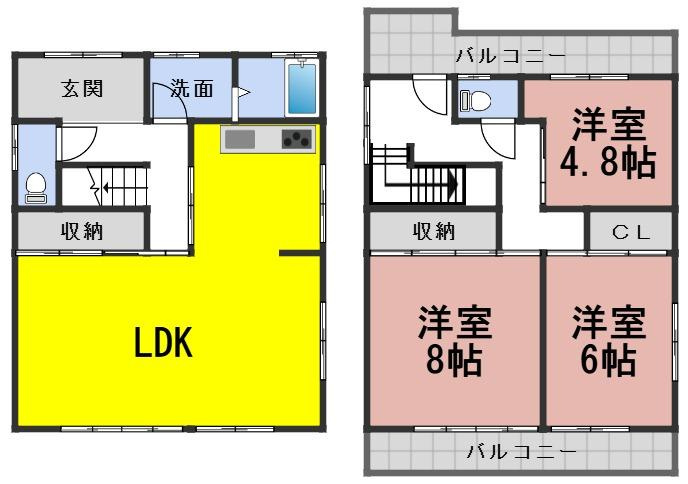 ６５０３９　岐阜市日置江中古戸建ての間取り