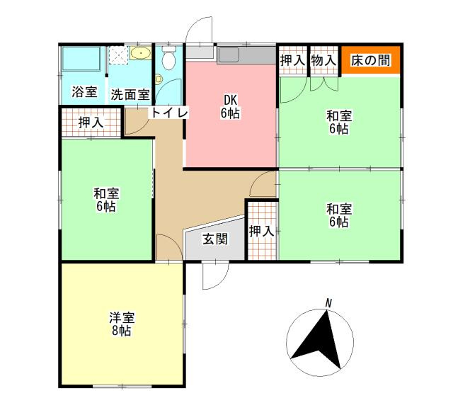宇土市走潟町の中古一戸建の間取り