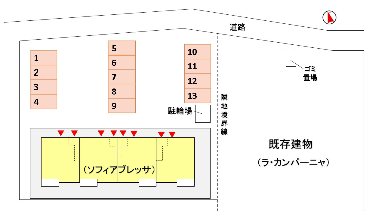 ソフィア・ブレッザの区画図|駐車場
