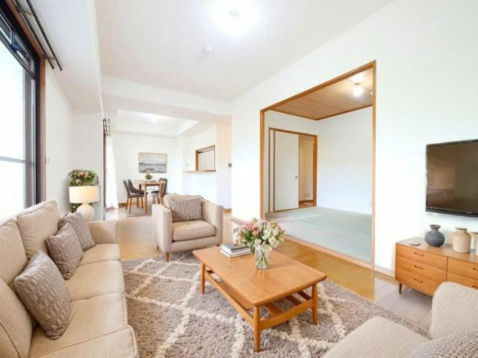 ローレルスクエア登美ヶ丘第Ⅰ期の居間・リビング|CGで家具等を配置したもので家具等は含まれません