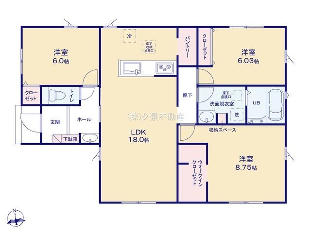 《仲介手数料無料》岩槻区宮町２丁目6-3(全1戸)新築一戸建てリナージュの間取り