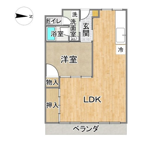 弥生ハイツ　豊橋市弥生町字中原の間取り|リフォームされた1LDKの間取り。LDKが広く過ごしやすい間取りです。