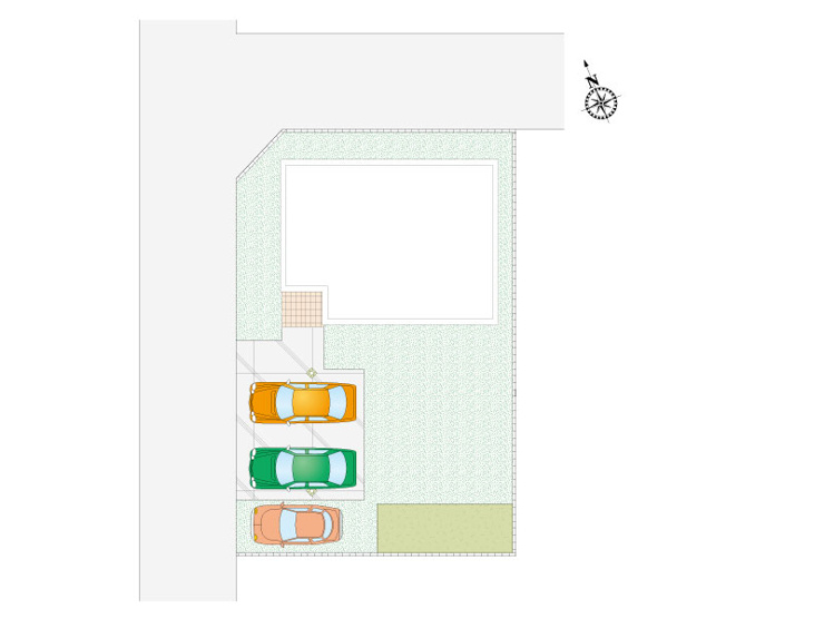 【館林市大街道3丁目全1区画　区画図】
敷地面積212.90㎡(64.40坪)
建物面積112.61㎡(34.06坪)
並列3台駐車可能。