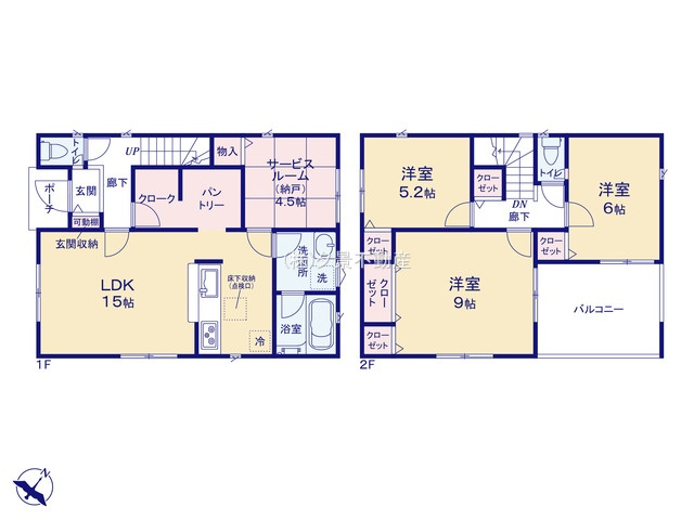《仲介手数料無料》西区大字宝来1279-1新築一戸建てクレイドルガーデンの間取り