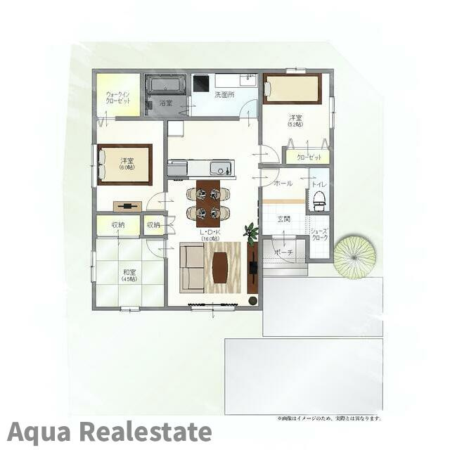 丸亀市飯山町川原の新築一戸建の区画図