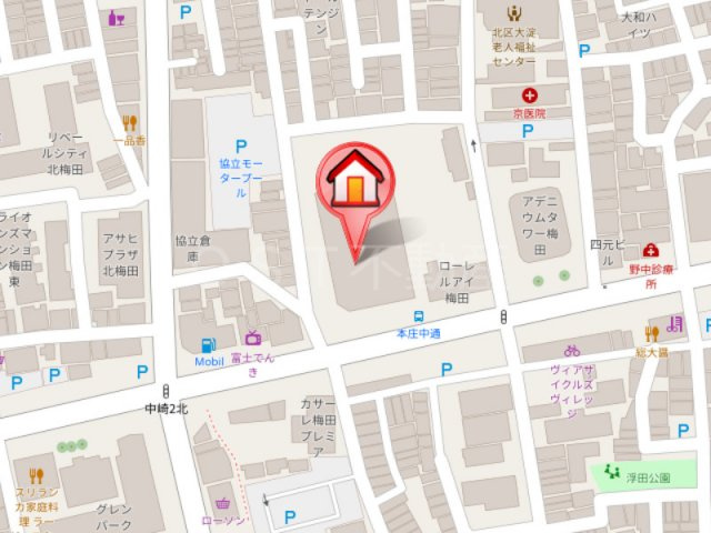 シティタワー梅田東の地図