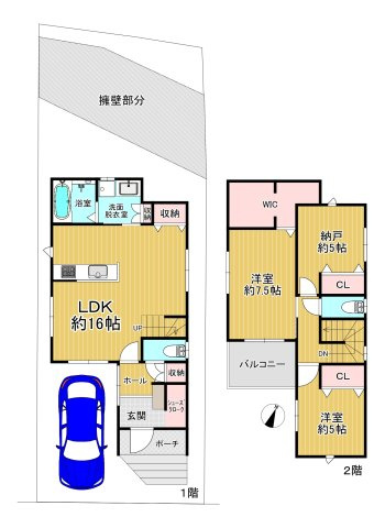 堺市西区上野芝向ヶ丘町2丁新築戸建の間取り
