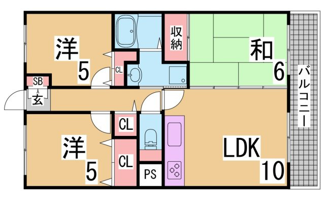 神戸市兵庫区駅南通２丁目の賃貸マンションの間取り
