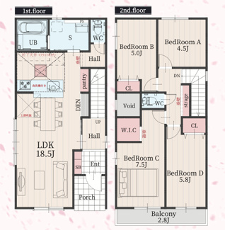 【間取り】 | 【名古屋市瑞穂区萩山町2丁目17新築戸建6号棟】✨️仲介手数料無料✨️豊岡小学校・萩山中学校