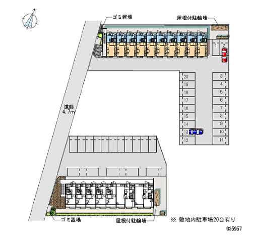 レオパレス向山Ⅰの区画図