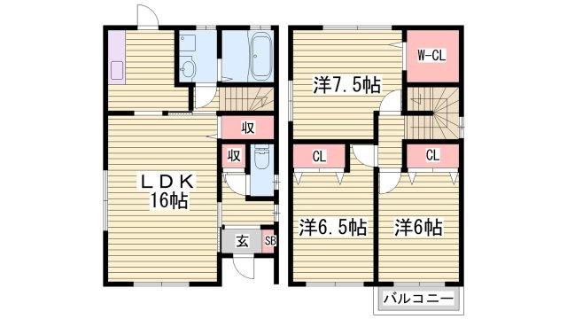 柚垣様戸建Ⅱ　A棟の間取り