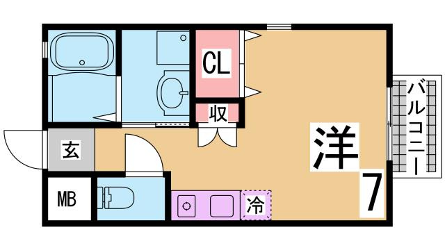 神戸市須磨区須磨本町２丁目のアパートの間取り
