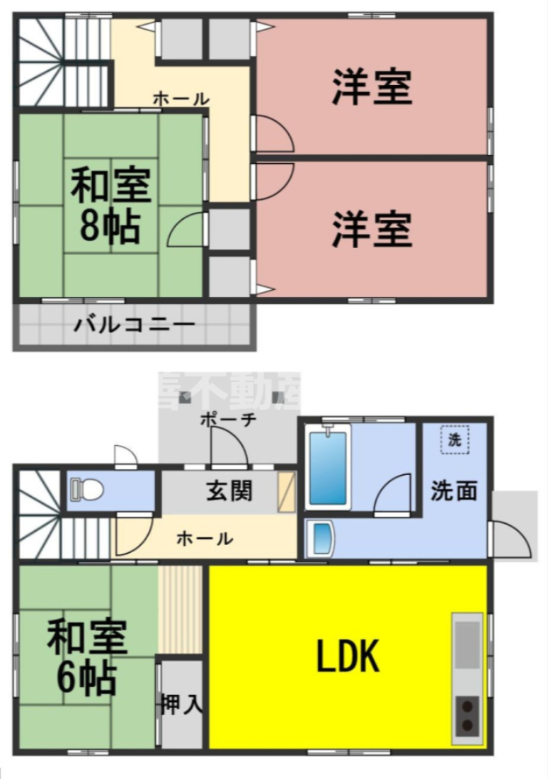 ６４７１９　揖斐郡揖斐川町上野中古戸建ての間取り