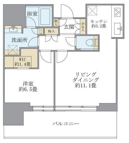 港区六本木３丁目の賃貸マンションの間取り
