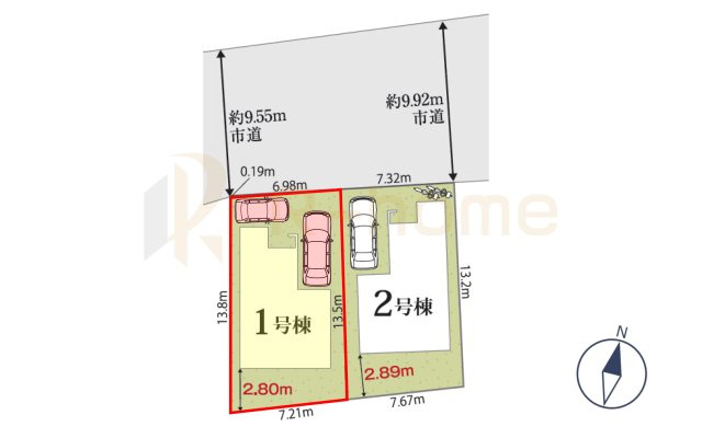 取手市台宿2丁目24-1期　新築戸建て　1号棟の区画図|大きなお買い物だからこそ、メリット・デメリットを伝えさせて頂きます。
R-homeにお任せください♪