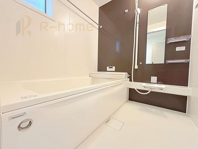 取手市台宿2丁目24-1期　新築戸建て　1号棟の浴室|足を伸ばしてもゆったりできるバスルーム♪機能性も取り入れて使い易さも保証します♪