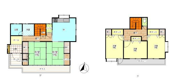 宇城市松橋町豊崎の中古一戸建の間取り