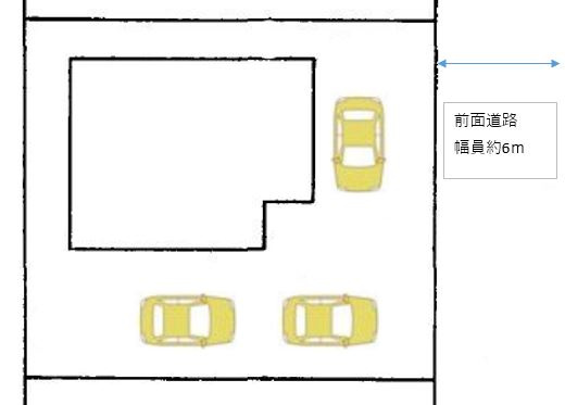 【区画図】 | 普通車3台以上駐車可能です。