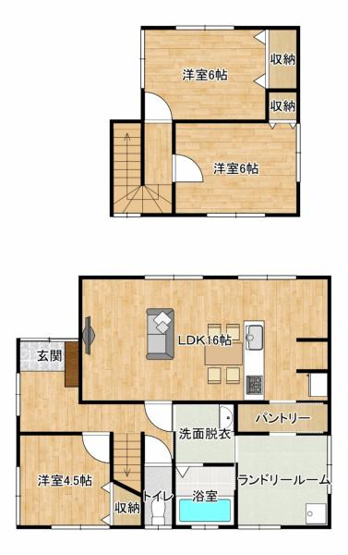 【間取り】 | ランドリールームのある便利な暮らしをお求めの方是非ご検討ください。