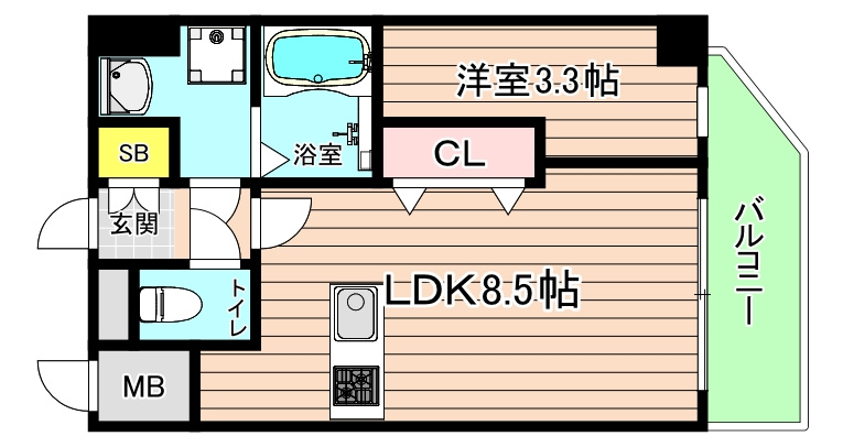 大阪市都島区片町２丁目の賃貸マンションの間取り