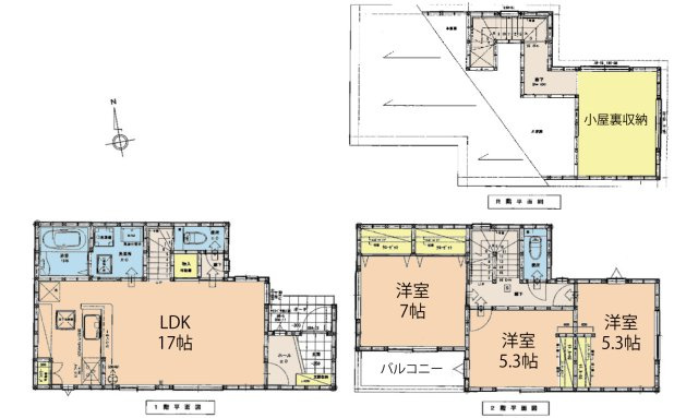 廿日市市阿品2丁目　新築一戸建て(全2棟)の間取り