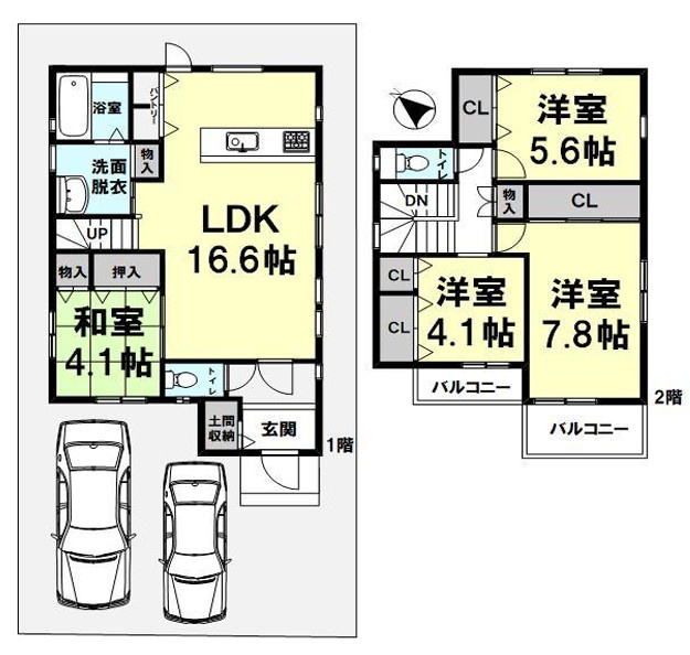 明石市朝霧町３丁目の新築一戸建の間取り