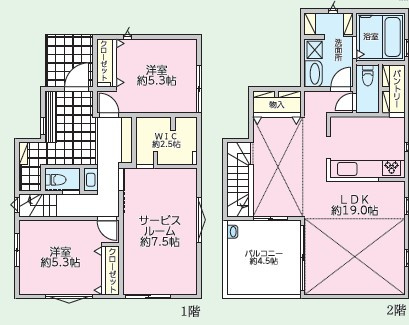 茅ヶ崎市松風台デザイナーズハウスの間取り