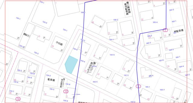 【土地】前橋市六供町2丁目（全2区画）1号地　約54坪売地の地図